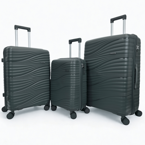 طقم حقائب سفر 3 قطع ضد الكسر رصاصي