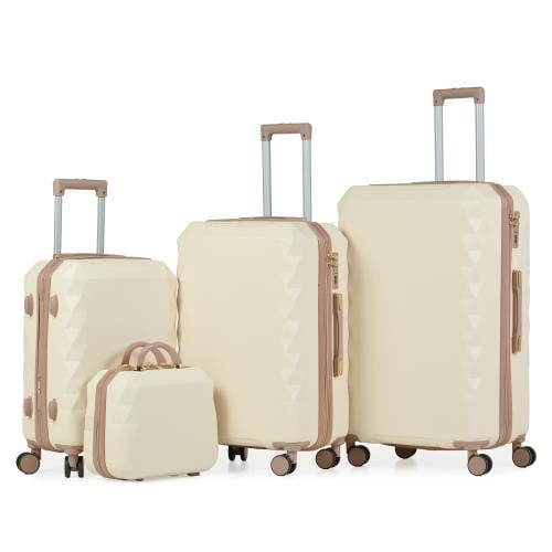 طقم حقائب سفر 4 قطع لون بيج روز