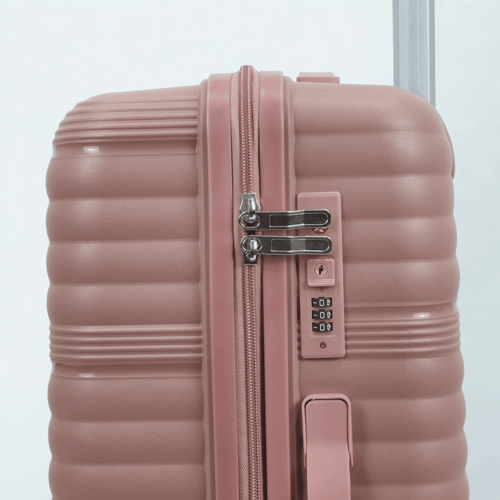 طقم حقائب سفر 3 قطع ضد الكسر وردي غامق