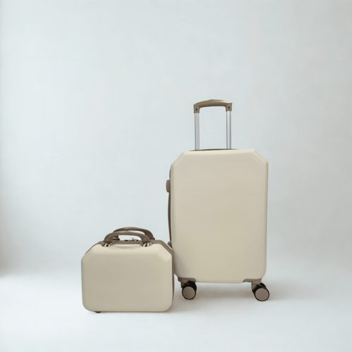 طقم حقائب سفر 5 قطع لون بيج ذهبي