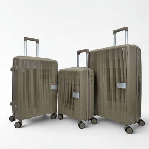 طقم حقائب سفر 3 قطع ضد الكسر كاكي