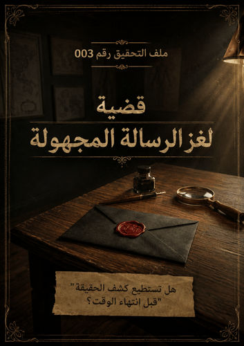 لعبة تحقيق عائلية | ملف القضية رقم 003: لغز الرسالة المجهولة.
