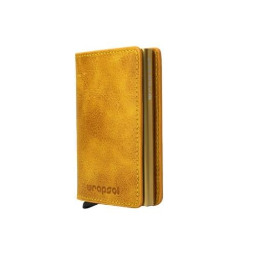 محفظة ذكية بآلية سحب بطاقات – جلد جملي أنيق