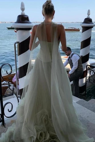 فستان ورد كلوش توب