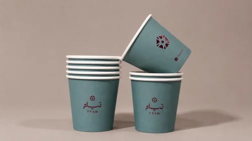 Teaam green paper cups (5oz)