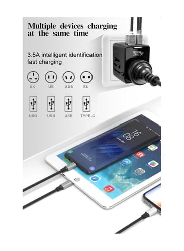 شاحن سفر دولى مور باور 660 واط الي 1380 واط 3 مناف...