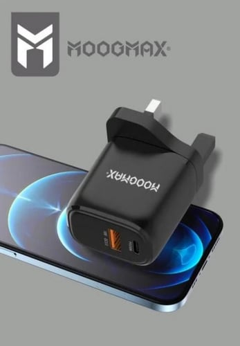 شاحن جداري من موج ماكس 20 وات بمنفذين PD+QC3.0 MX1...