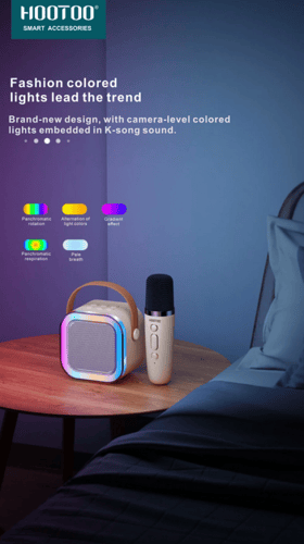 HooToo مكبر صوت كاريوكي بمكرفون وسماعه صغير. مكبر...