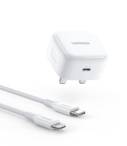 شاحن من يوجرين بتقنية usb مع سلك "تايب سي لايتنق"