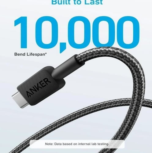 كابل أنكر 322 USB-A إلى USB-C (1.8 متر/6 قدم أسود