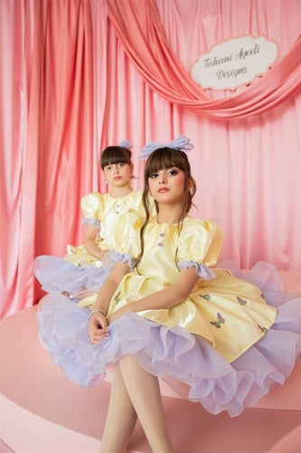 فستان الفراشات ( تطريز خاص )