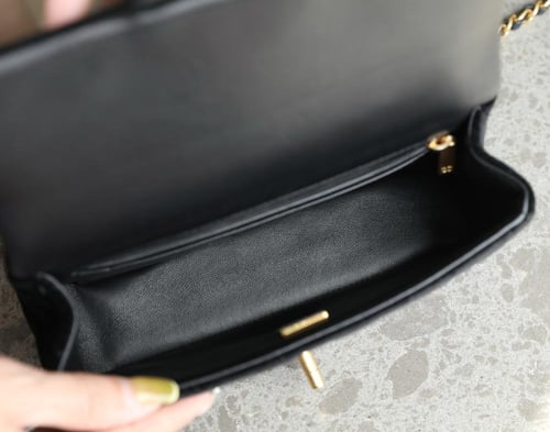 VELVET MINI FLAP BAG WITH TOP