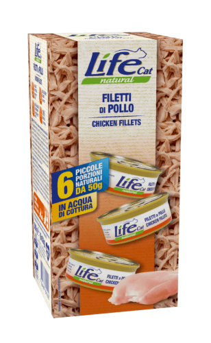 لايف كات طعام رطب بالدجاج للقطط 50غ×6