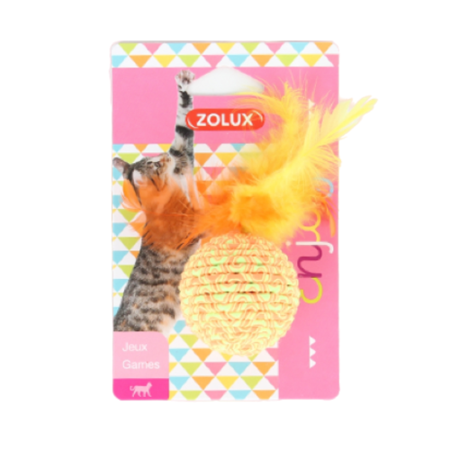 زولكس لعبة للقطط على شكل كرة مع ريش