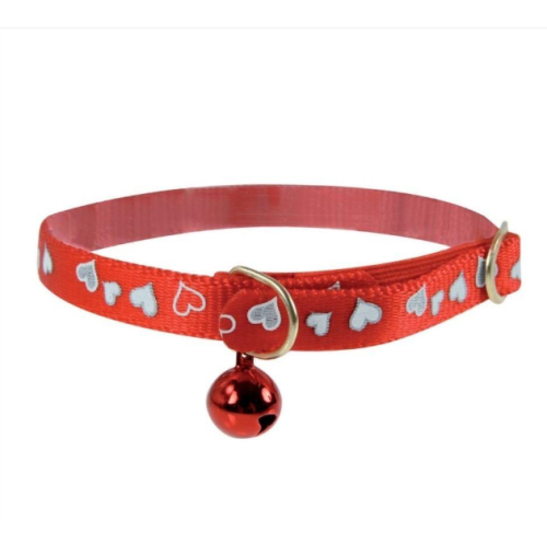 زولكس طوق نايلون برسمة قلب للقطط مع الجرس 30سم