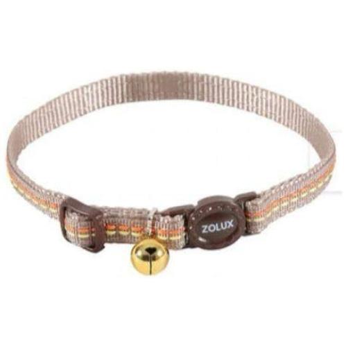 زولكس طوق قماشي للقطط مع الجرس - بني متعدد الألوان
