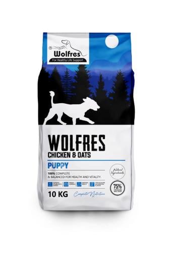 وولفريس طعام جاف للجراء بالدجاج والشوفان 10 كيلو