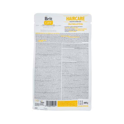 بريت طعام جاف للقطط للعناية بالشعر خالي من الحبوب