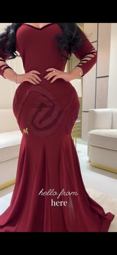 فستان سترتش كريب كسرات شيفون