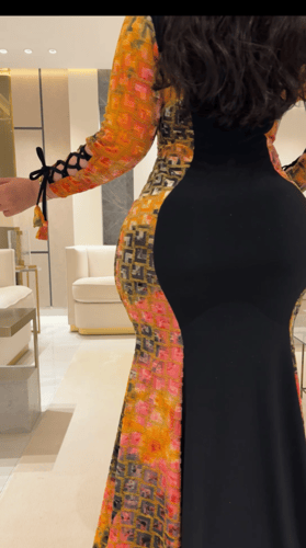 فستان سترتش بربطات