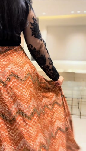 فستان حرير كلوش فل كرستال ايطالي