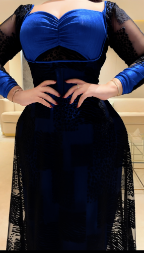 فستان سترتش مع تل مخمل