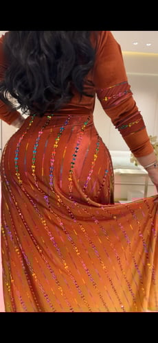 فستان كلوش مخمل فخم امبريه