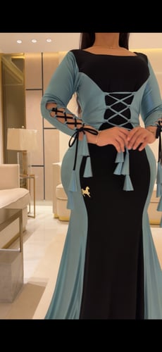 فستان سترتش بربطات