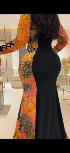 فستان سترتش بربطات