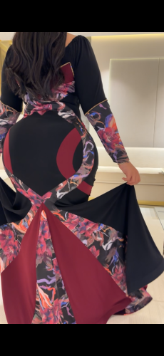 فستان سترتش مشجر