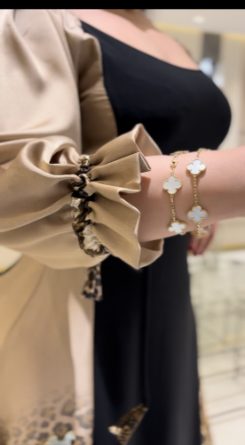 فستان سترتش مع حرير