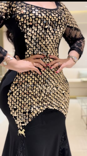 فستان سترتش كريب اسود