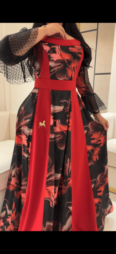 فستان مشجر حرير ايطالي