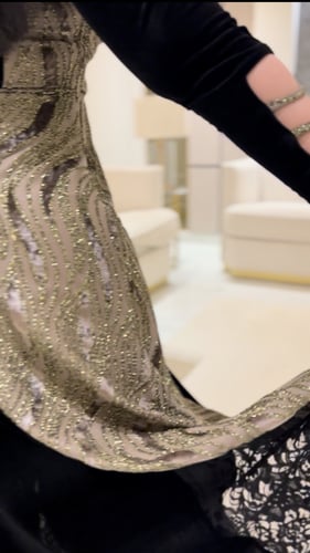 فستان مخمل سترتش كلوش