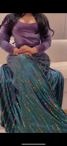 فستان كلوش مخمل فخم امبريه