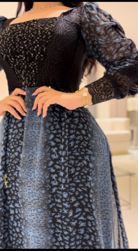 فستان شيفون كلوش ازرق