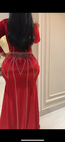 فستان مخمل سترتش بكرستال