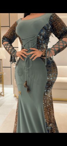 فستان سترتش بربطات