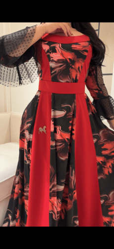 فستان مشجر حرير ايطالي