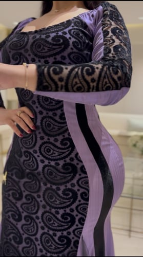 فستان سترتش مع تل مخمل