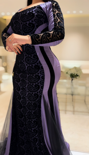 فستان سترتش مع تل مخمل