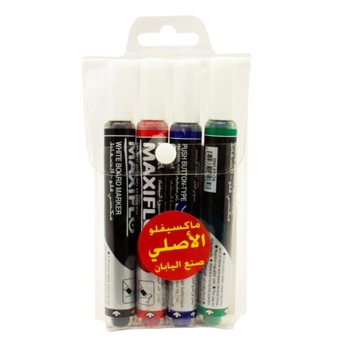 طقم أقلام سبورة رفيع 4 لون - PENTEL MAXIFLO
