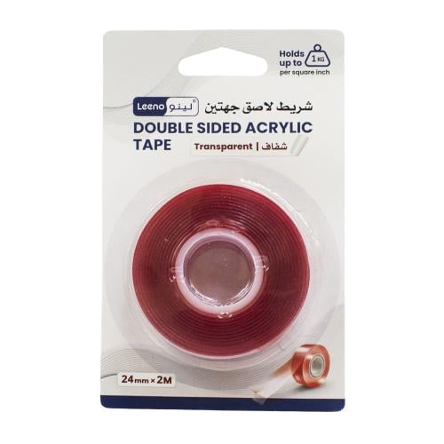 شريط لاصق أكريليك شفاف مزدوج الوجه – 24 مم × 2 متر...