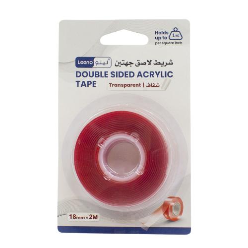شريط لاصق أكريليك شفاف مزدوج الوجه – 18 مم × 2 متر...