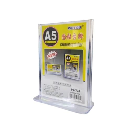 حامل لافتات مكتبي شفاف مقاس A5