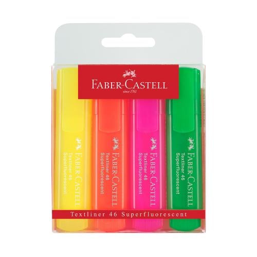 طقم أقلام تظهير 4 لون - FABER CASTELL