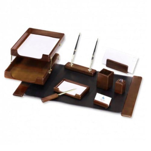 طقم مكتب خشب فاخر 9 قطع