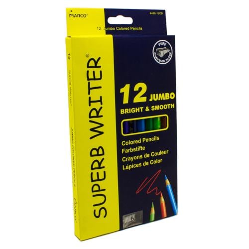 ألوان خشبية 12 لون طويل جامبو - MARCO