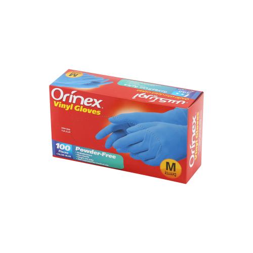 قفازات فينيل زرقاء للأيدي 100حبة وسط - ORINEX