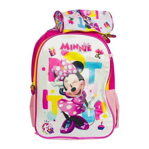 شنطة ظهر بطبعات ديزني ميني ماوس مع مقلمية - 16 بوص...